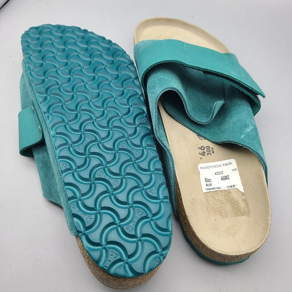 Birkenstock Kyoto Mens Slide Sandals teal comfort sz 13 46 new
